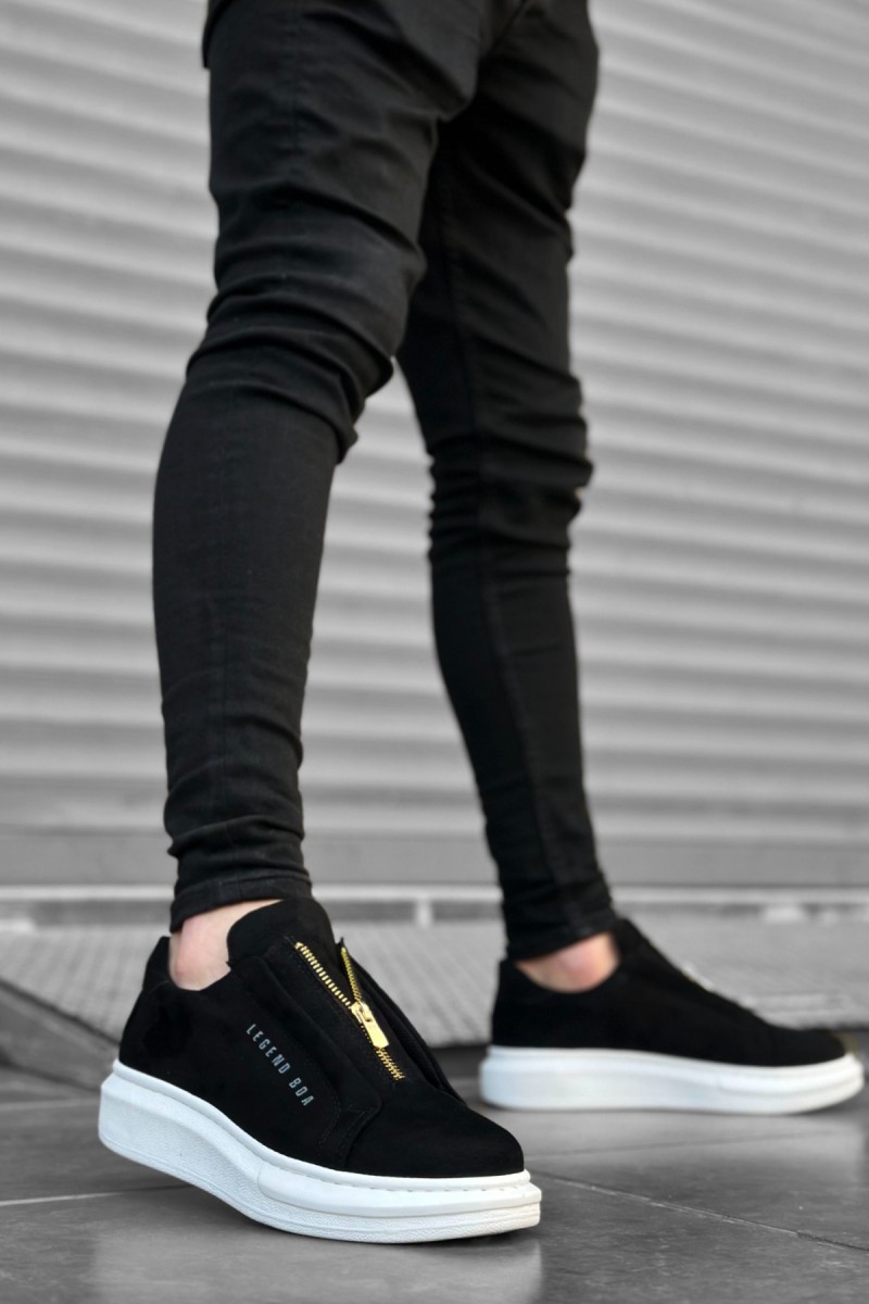 Erkek Sneaker - Siyah Beyaz Süet - 0310