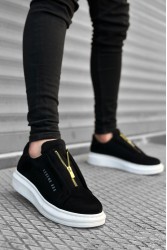 Erkek Sneaker - Siyah Beyaz Süet - 0310