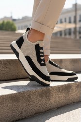 Erkek Sneaker - Bej Siyah - 0911