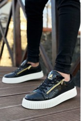 Erkek Sneaker - Siyah Beyaz - Zipper 308