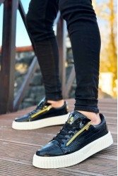 Erkek Sneaker - Siyah Beyaz - Zipper 308