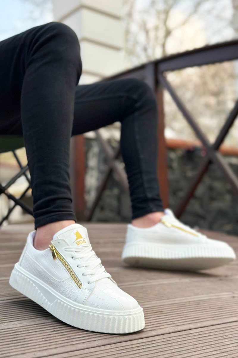 Erkek Sneaker - Beyaz - Zipper 308