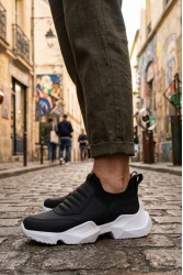 Erkek Sneaker - Siyah Beyaz - 402