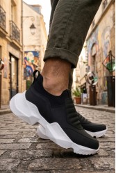 Erkek Sneaker - Siyah Beyaz - 402