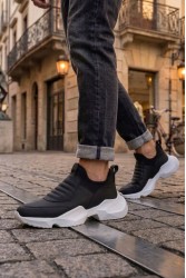 Erkek Sneaker - Siyah Beyaz - 402