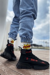 Erkek Sneaker - Siyah Kırmızı - Agron