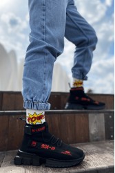 Erkek Sneaker - Siyah Kırmızı - Agron