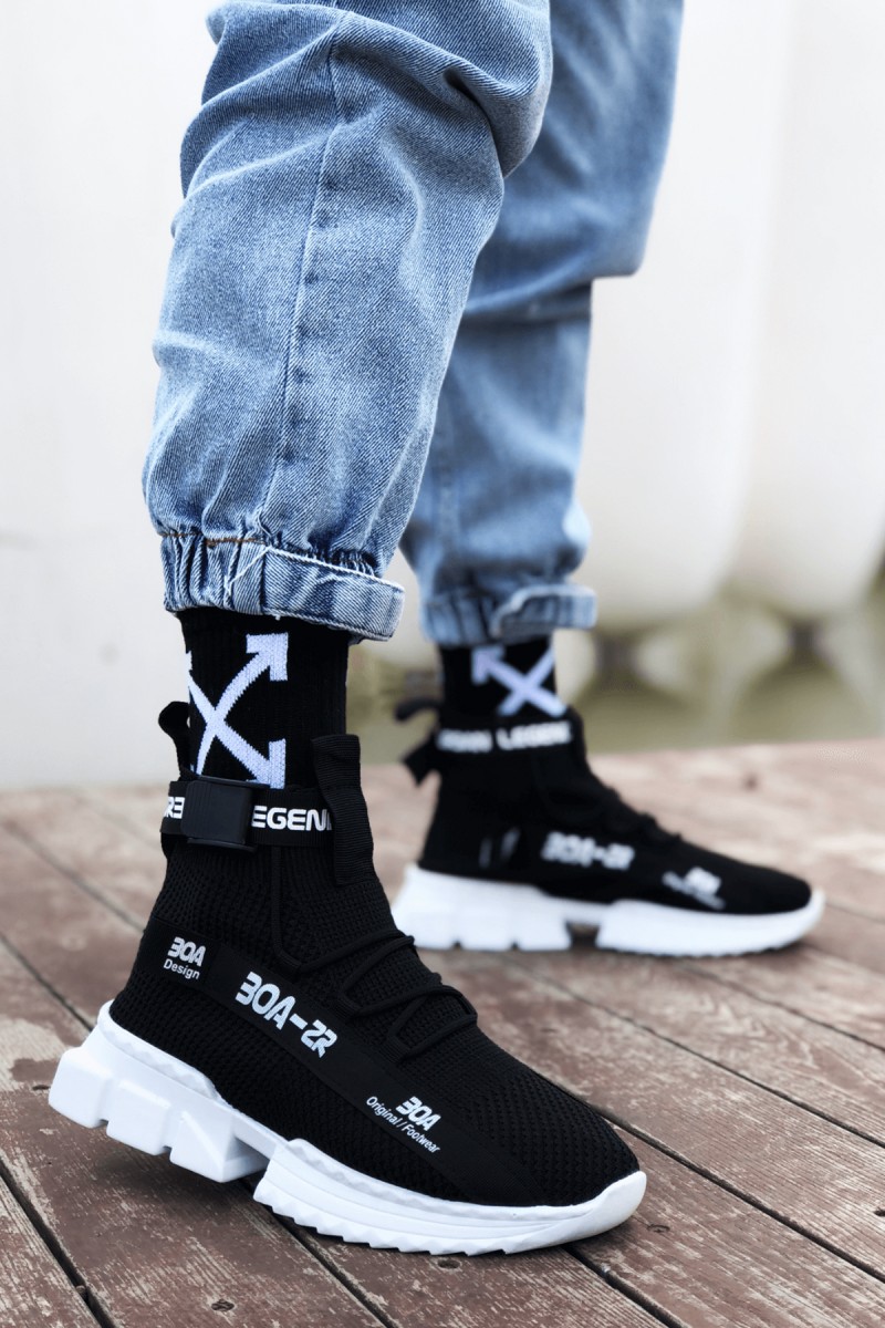 Erkek Sneaker - Siyah Beyaz - Agron