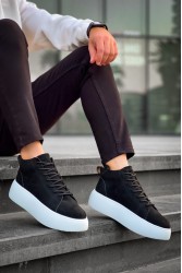 Erkek Bot - Siyah Beyaz Süet - LE10