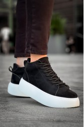 Erkek Bot - Siyah Beyaz Süet - LE10