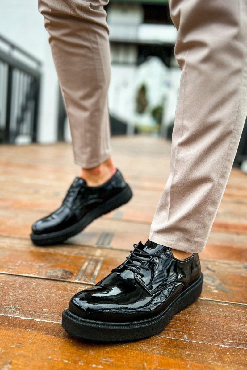 Erkek Klasik Ayakkabı - Siyah Rugan - 001