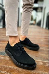 Mens Classic Shoes - Black Suede - 001