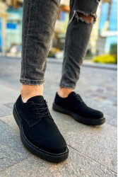Mens Classic Shoes - Black Suede - 001