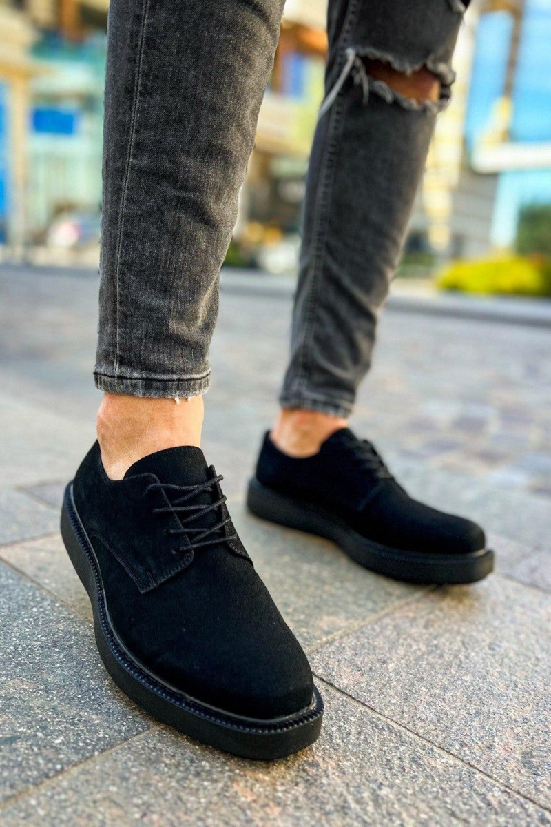 Mens Classic Shoes - Black Suede - 001