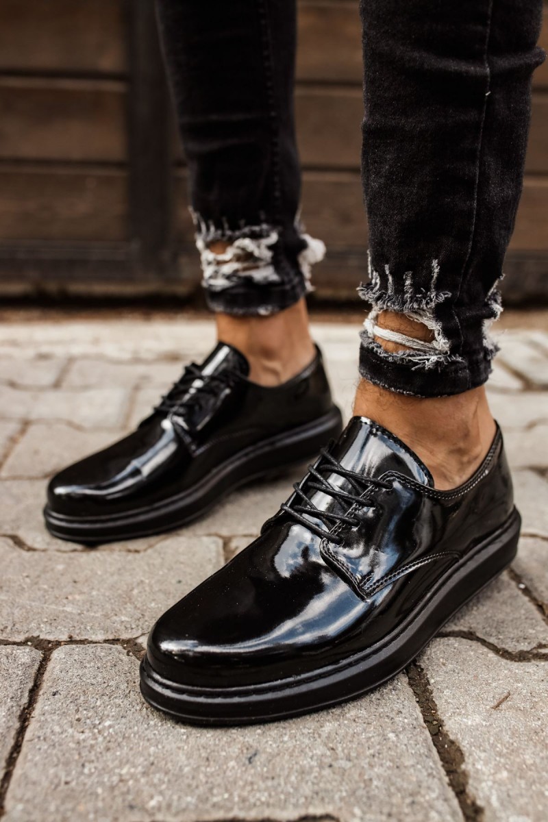 Erkek Klasik Ayakkabı - Siyah Rugan - 003