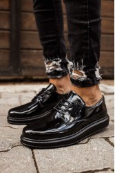 Erkek Klasik Ayakkabı - Siyah Rugan - 003