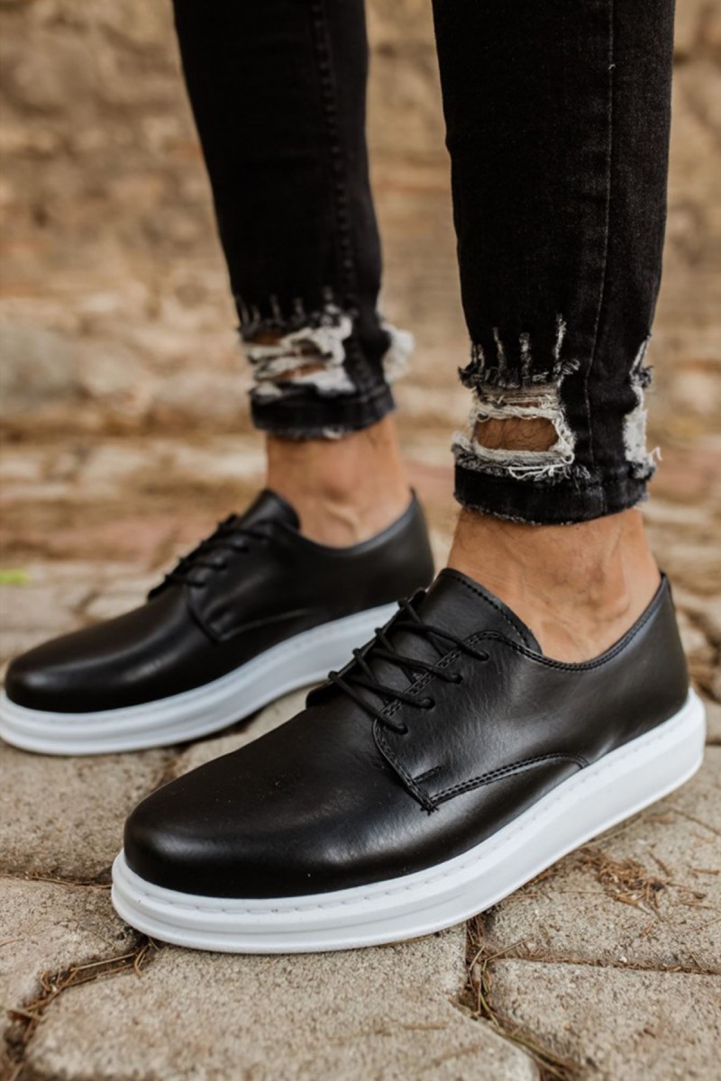 Erkek Klasik Ayakkabı - Siyah Beyaz - 003
