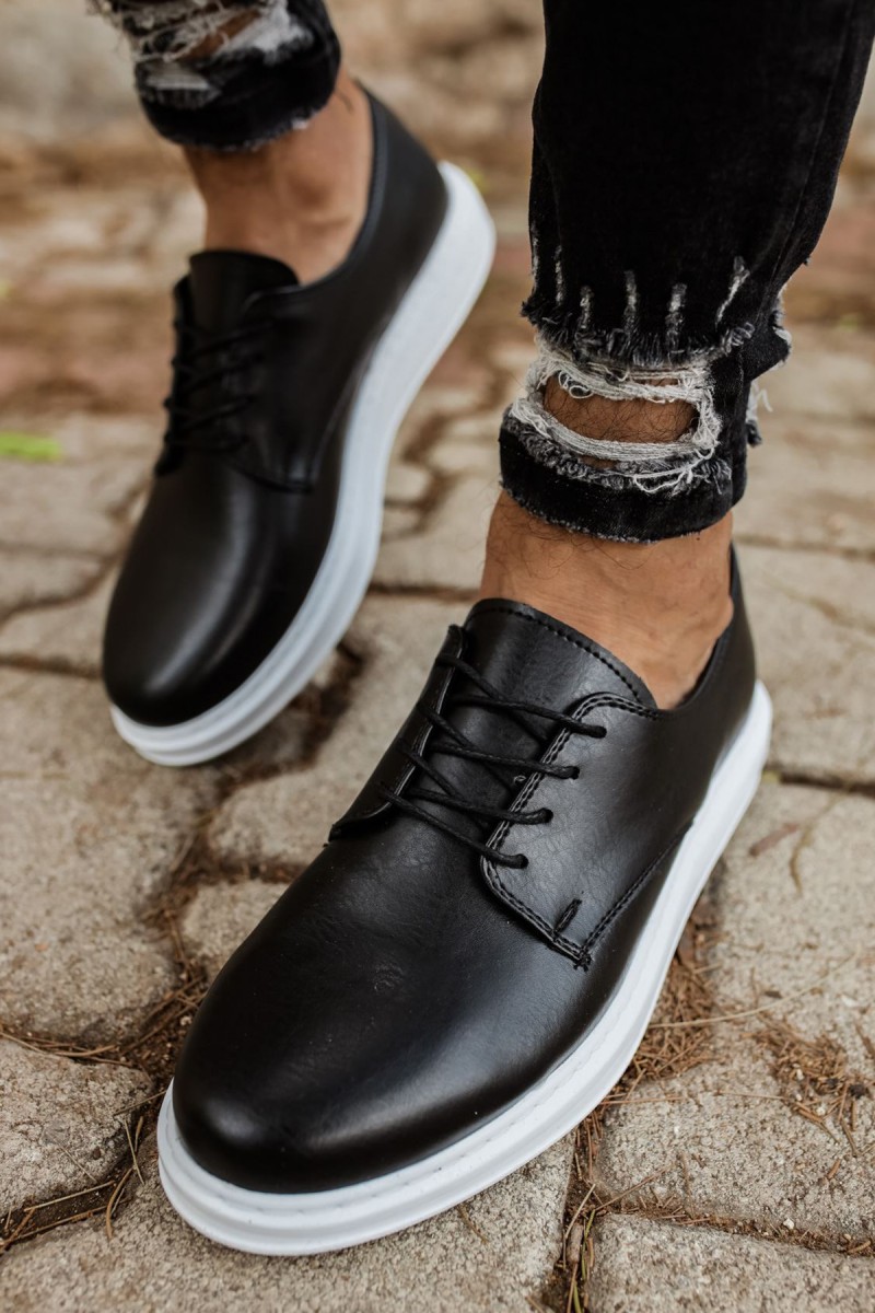 Erkek Klasik Ayakkabı - Siyah Beyaz - 003