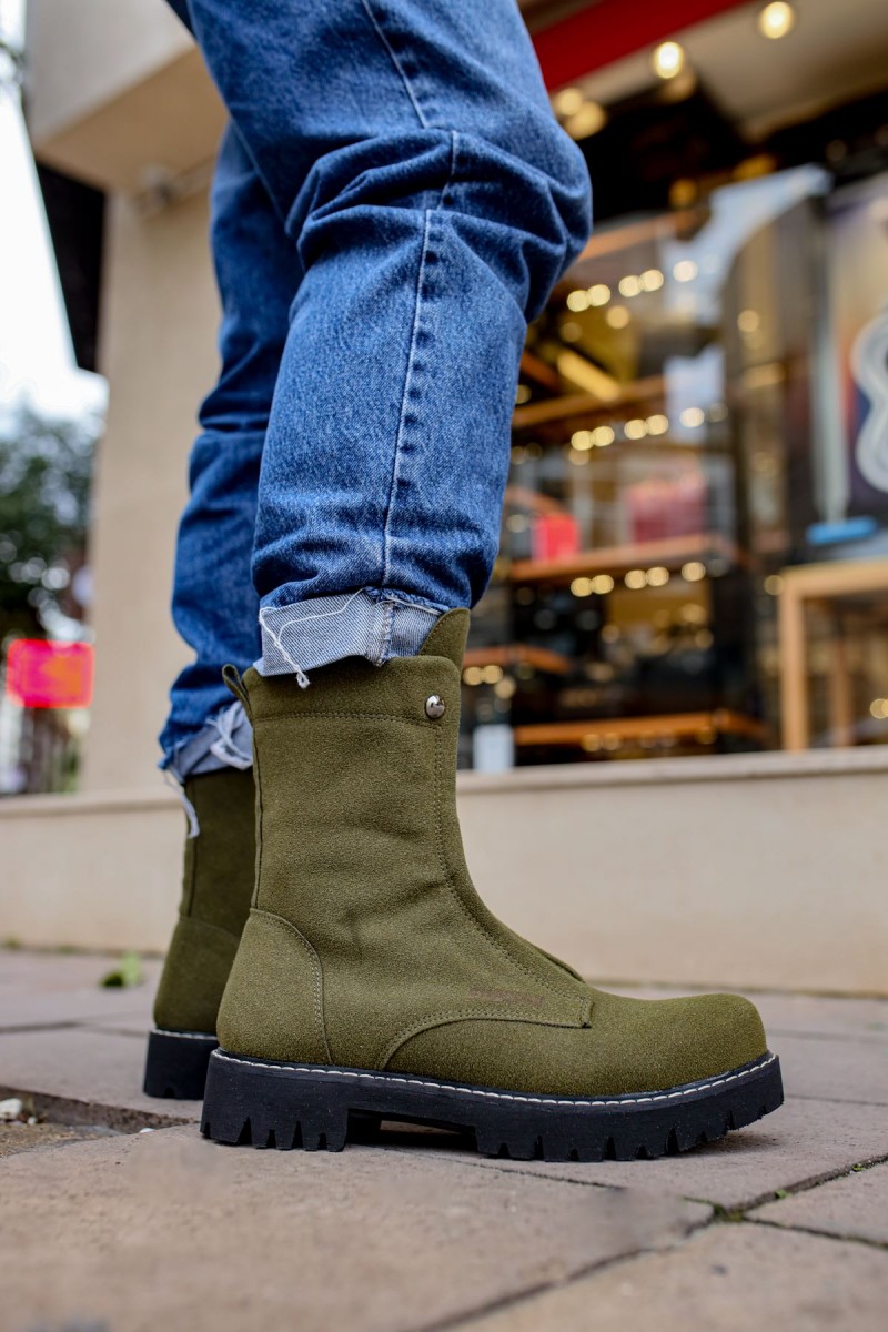 Mens Boots - Khaki Suede - 027