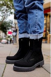 Mens Boots - Black Suede - 027