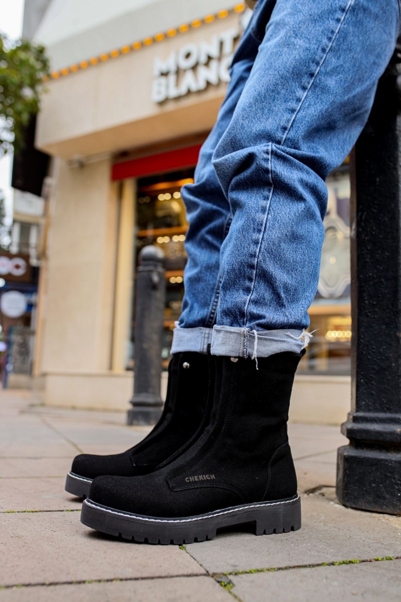 Mens Boots - Black Suede - 027