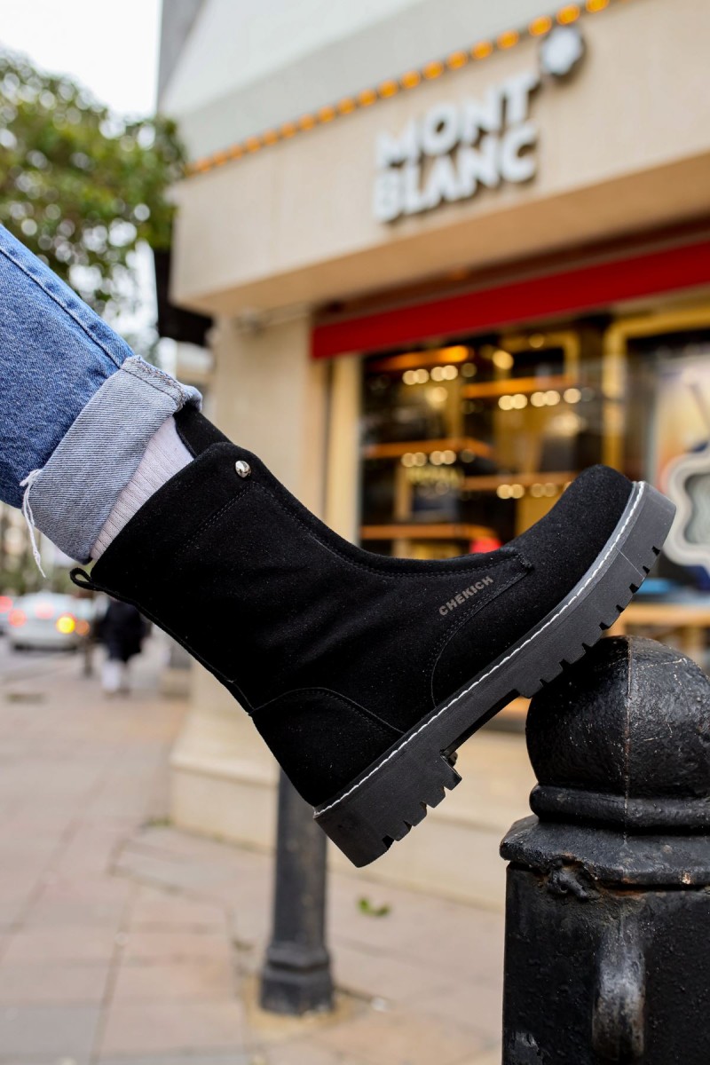 Mens Boots - Black Suede - 027