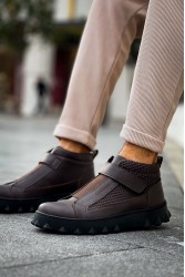 Erkek Bilekli Sneaker - Kahverengi - 103
