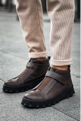 Erkek Bilekli Sneaker - Kahverengi - 103