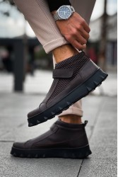 Erkek Bilekli Sneaker - Kahverengi - 103