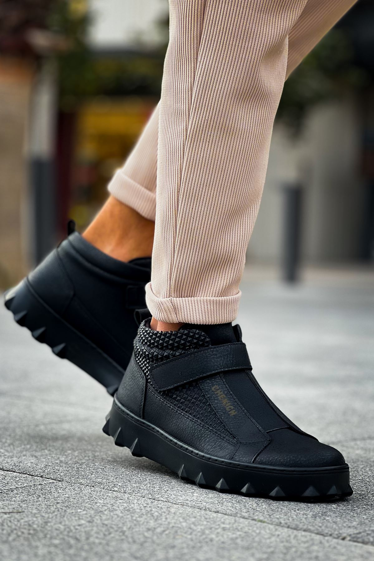 Erkek Bilekli Sneaker - Siyah - 103