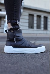 Erkek Bilekli Sneaker - Siyah Beyaz - 113