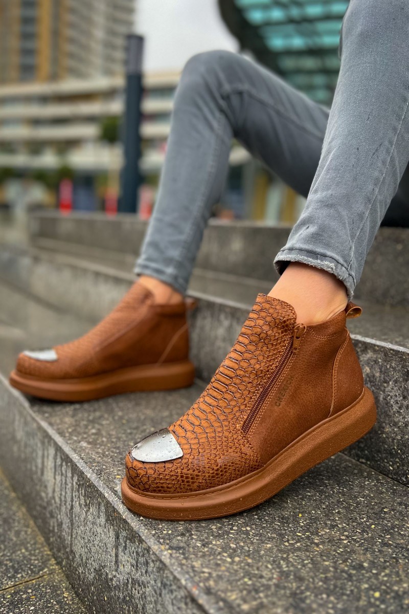 Erkek Yüksek Spor Ayakkabı - Taba - 133