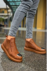 Erkek Yüksek Spor Ayakkabı - Taba - 133