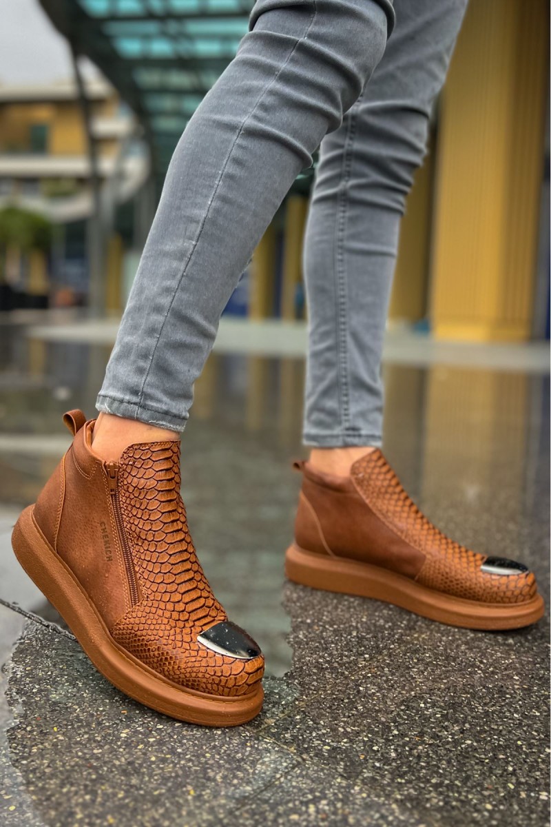 Erkek Yüksek Spor Ayakkabı - Taba - 133