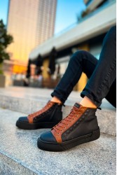 Erkek Bilekli Sneaker - Siyah Taba - 167