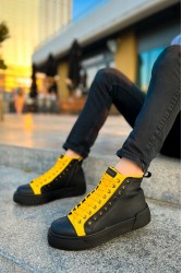 Erkek Bilekli Sneaker - Siyah Sarı - 167