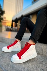 Erkek Bilekli Sneaker - Beyaz Kırmızı - 167
