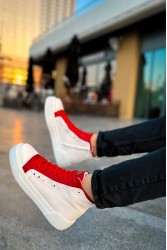 Erkek Bilekli Sneaker - Beyaz Kırmızı - 167
