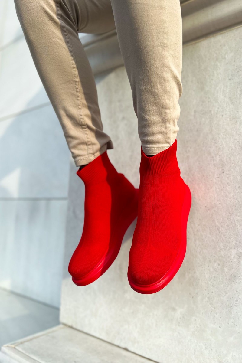 Erkek Bilekli Sneaker - Kırmızı - 207