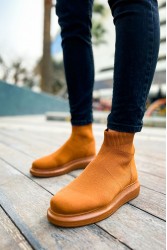 Erkek Bilekli Sneaker - Taba - 207