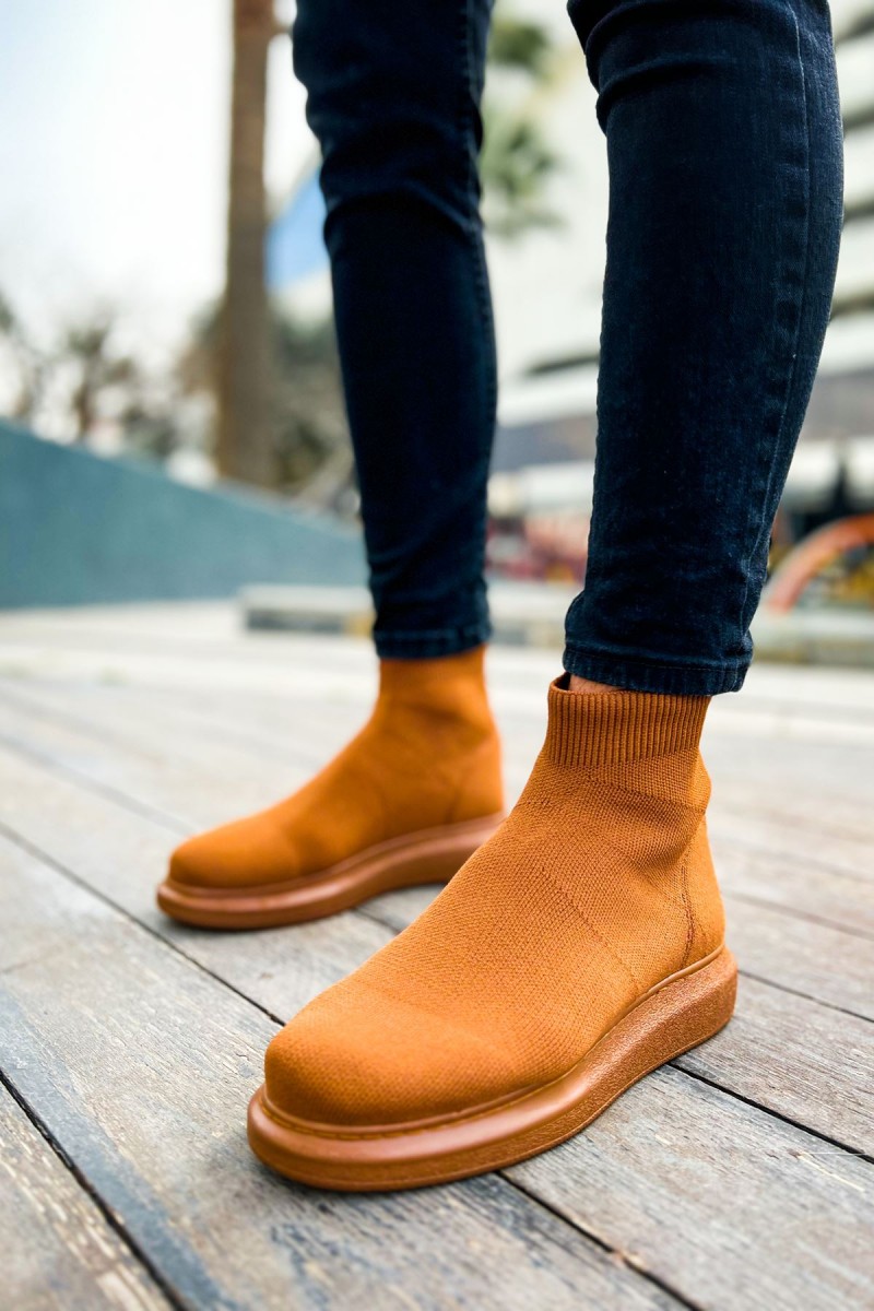 Erkek Bilekli Sneaker - Taba - 207