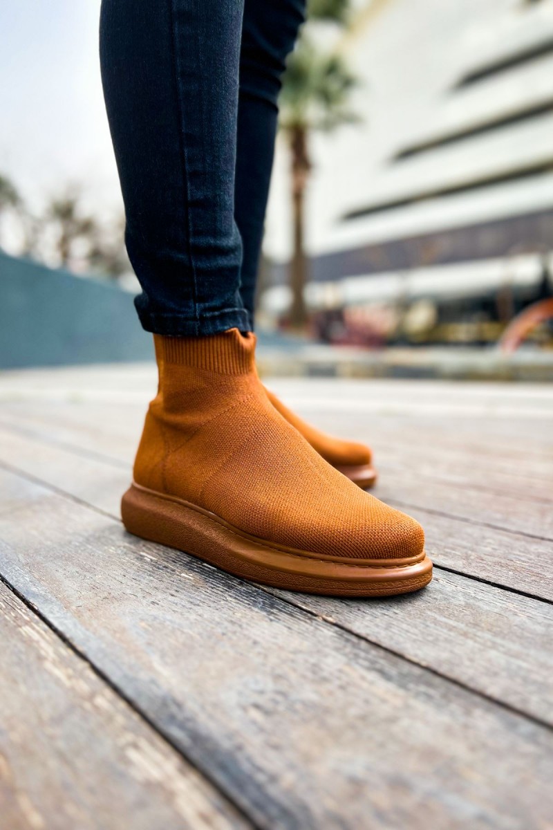 Erkek Bilekli Sneaker - Taba - 207