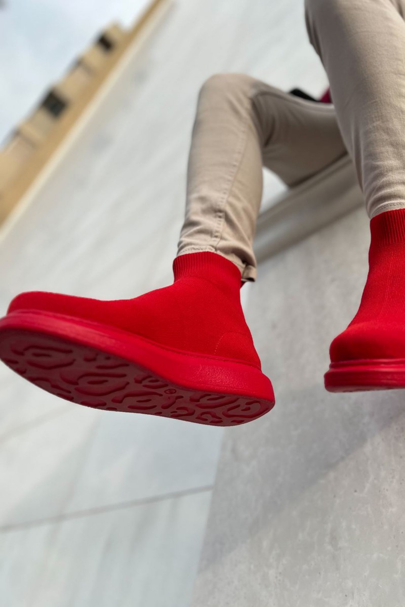 Erkek Bilekli Sneaker - Kırmızı - 207
