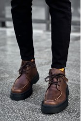 Mens High Top Shoes - Brown - 213
