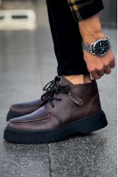 Mens High Top Shoes - Brown - 213