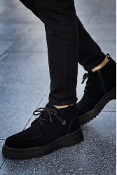 Erkek Bilekli Sneaker - Siyah Süet - 213