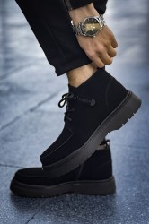 Erkek Bilekli Sneaker - Siyah Süet - 213