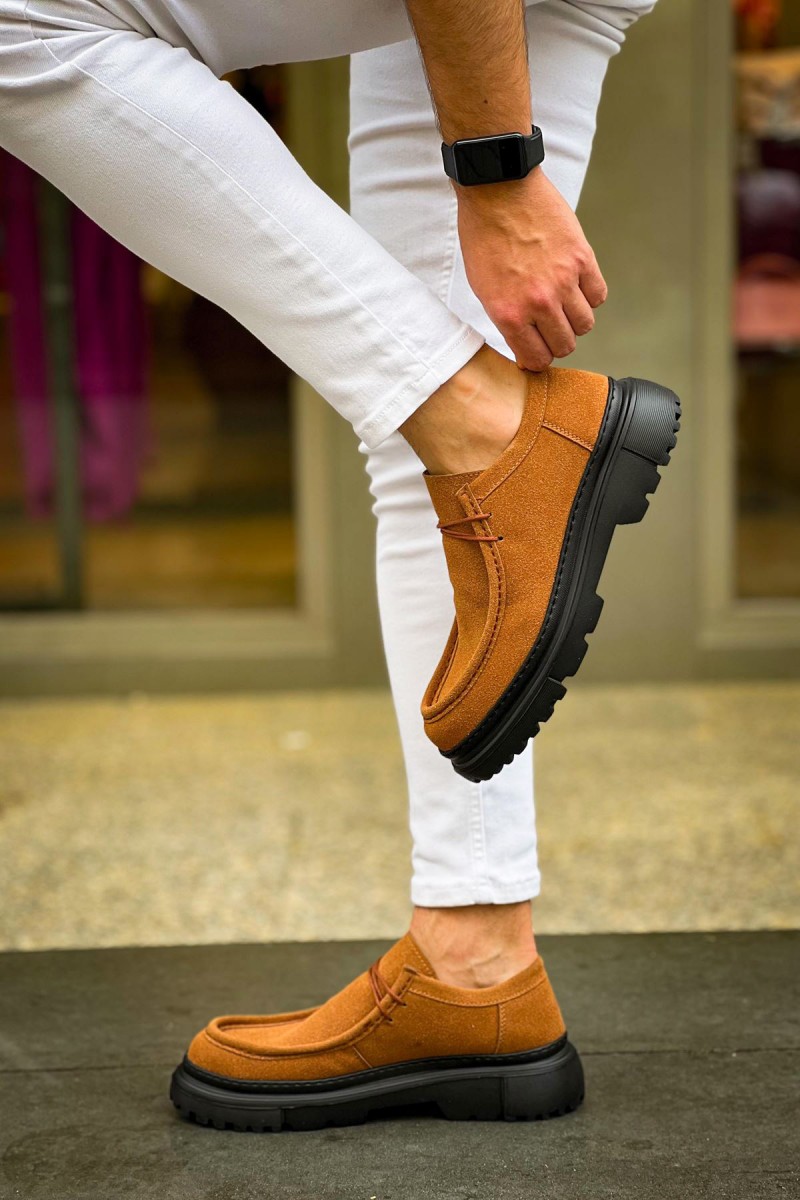 Erkek Ayakkabı - Taba Siyah Süet - 2404