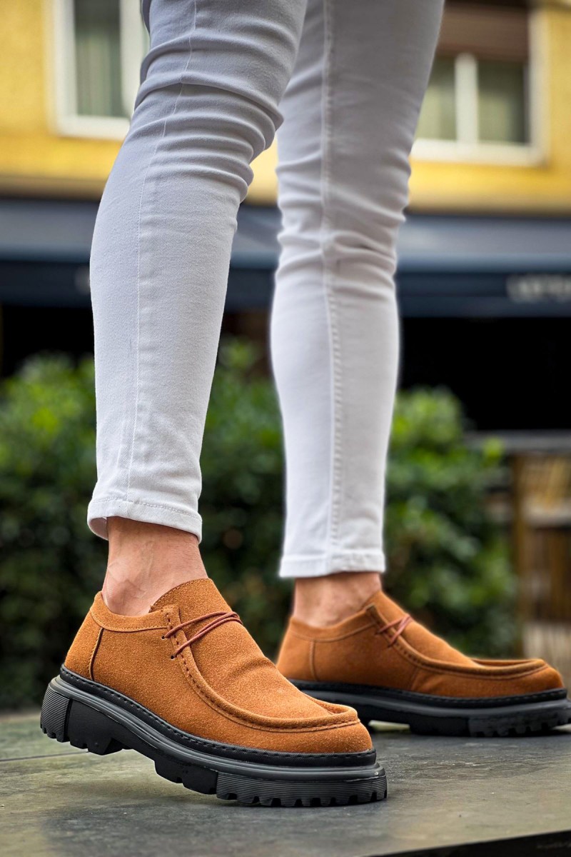 Erkek Ayakkabı - Taba Siyah Süet - 2404