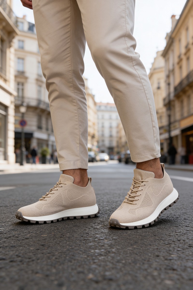 Mens Sneakers - Beige - 2409